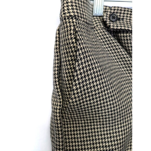 Lauren Ralph Lauren 100% Wool Dress Pants Plus 16W Tan Black Houndstooth Lined - Picture 6 of 12